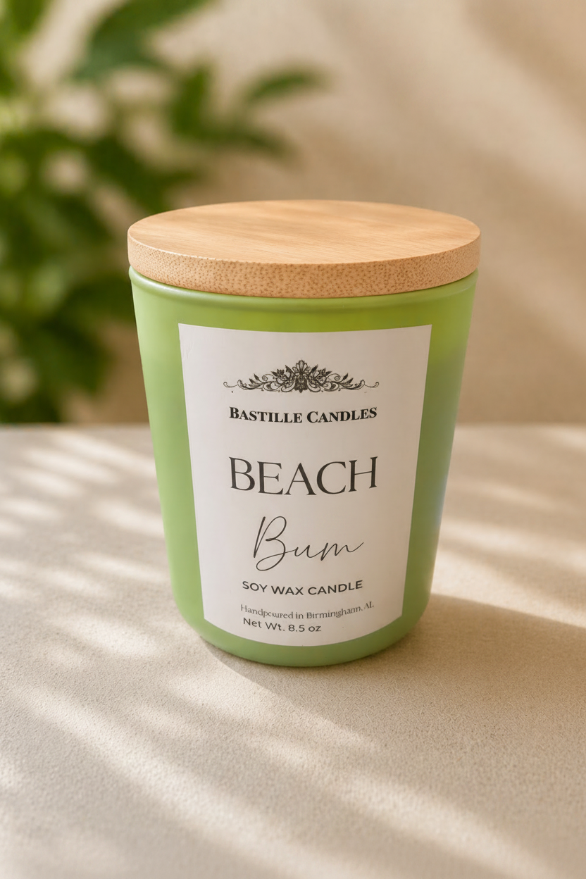Beach Bum - green frosted vessel